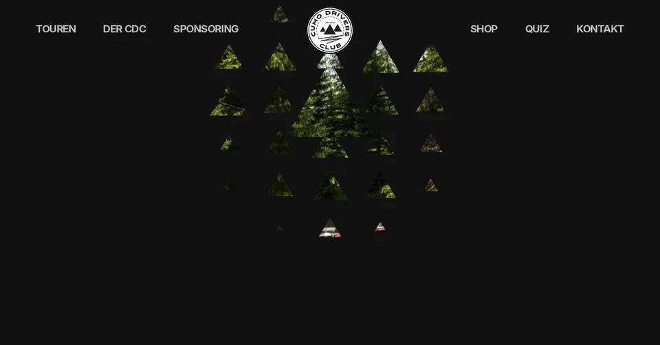 A triangle below the logo reveals a first glimpse of the photo