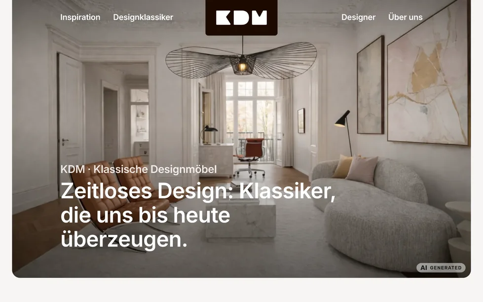 Startseite von zeitlosesdesign.de auf dem Desktop